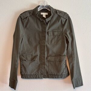 H&M Green Women’s Utility Jacket Button Up Front Size 8